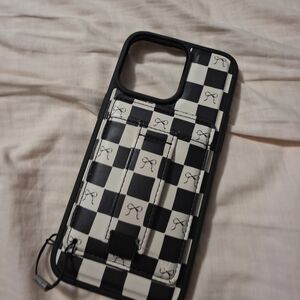 15 Pro Max Walli Checkered Black and White Phone Case